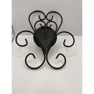 Black Metal Scrolled Wall Hanging Sconce Votive Candle HolderHome Deco